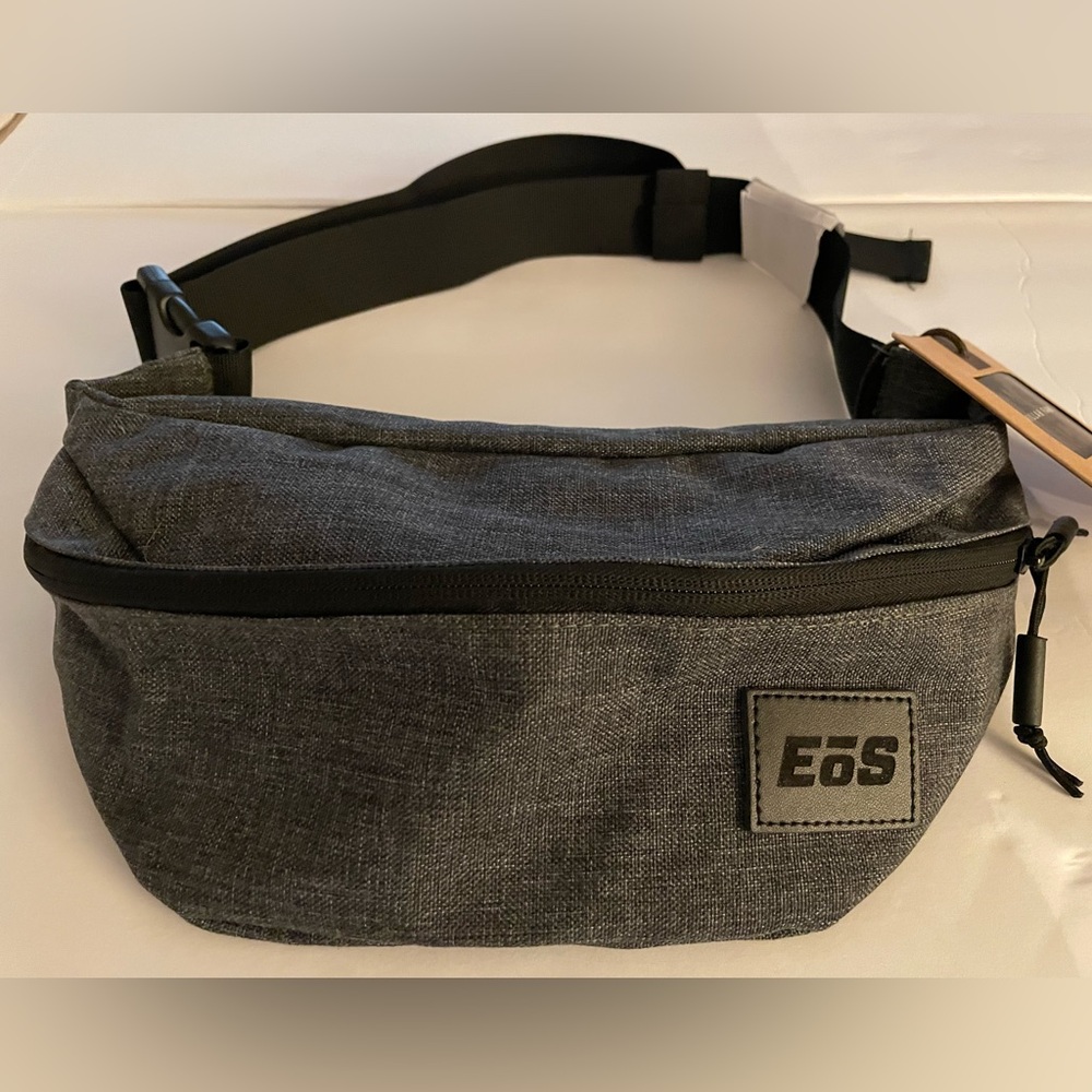 EOS Fitness Origaudio Fanny Pack Crossbody Bag Grey/Black NWT New!